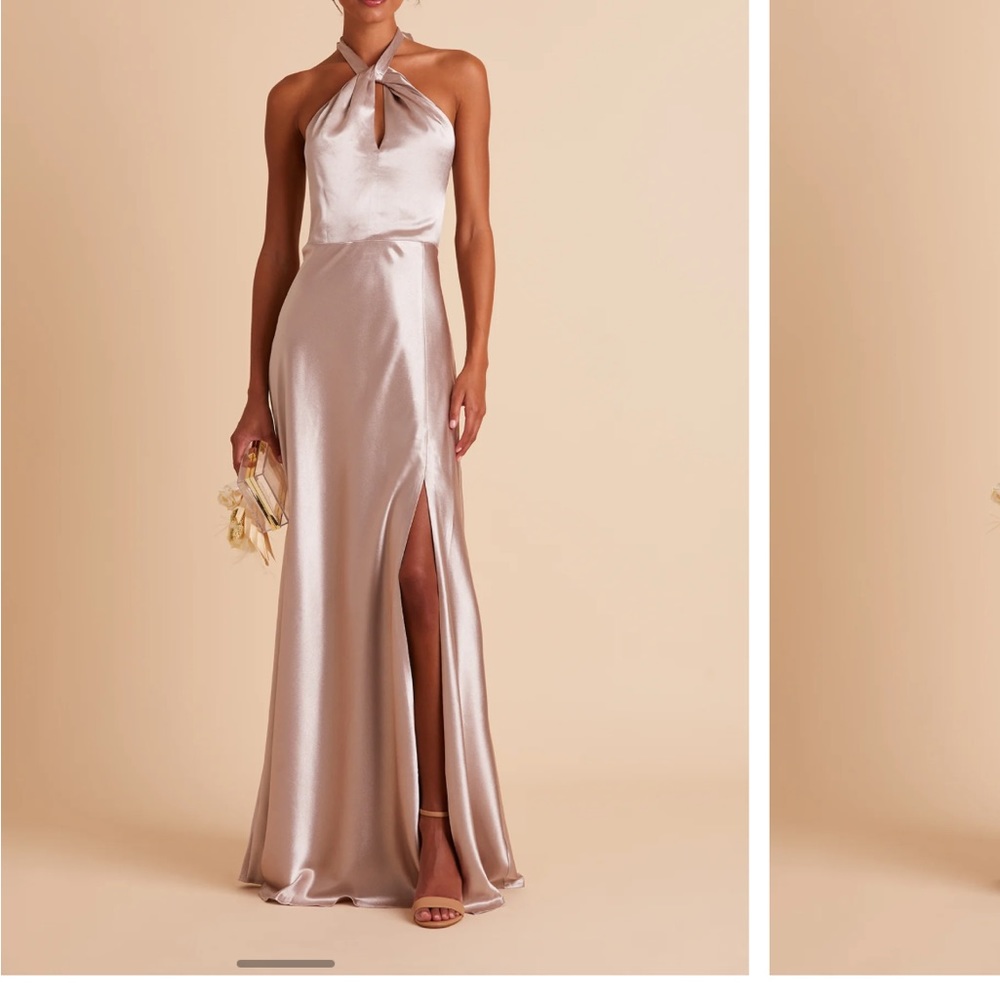 MONICA DRESS
SATIN TAUPE